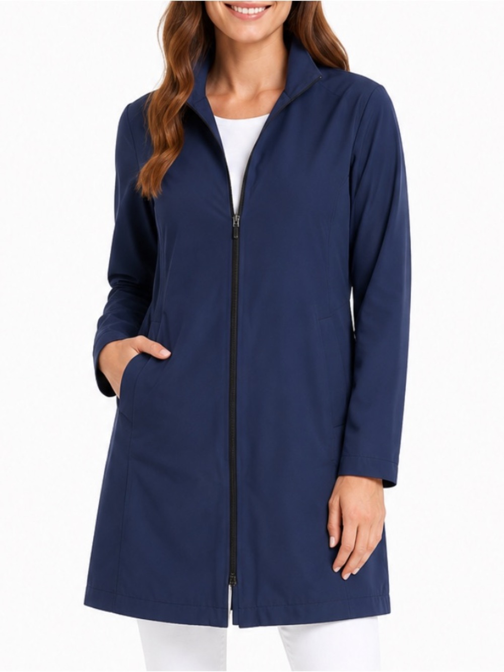 Porto of San Francisco Full Zip Jacket Laggen Look Layered Minimalist Womens S
